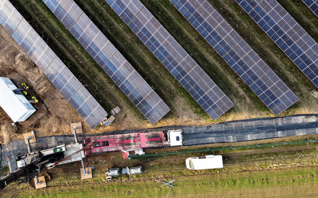 Provizorní komunikace při výstavbě fotovoltaické elektrárny